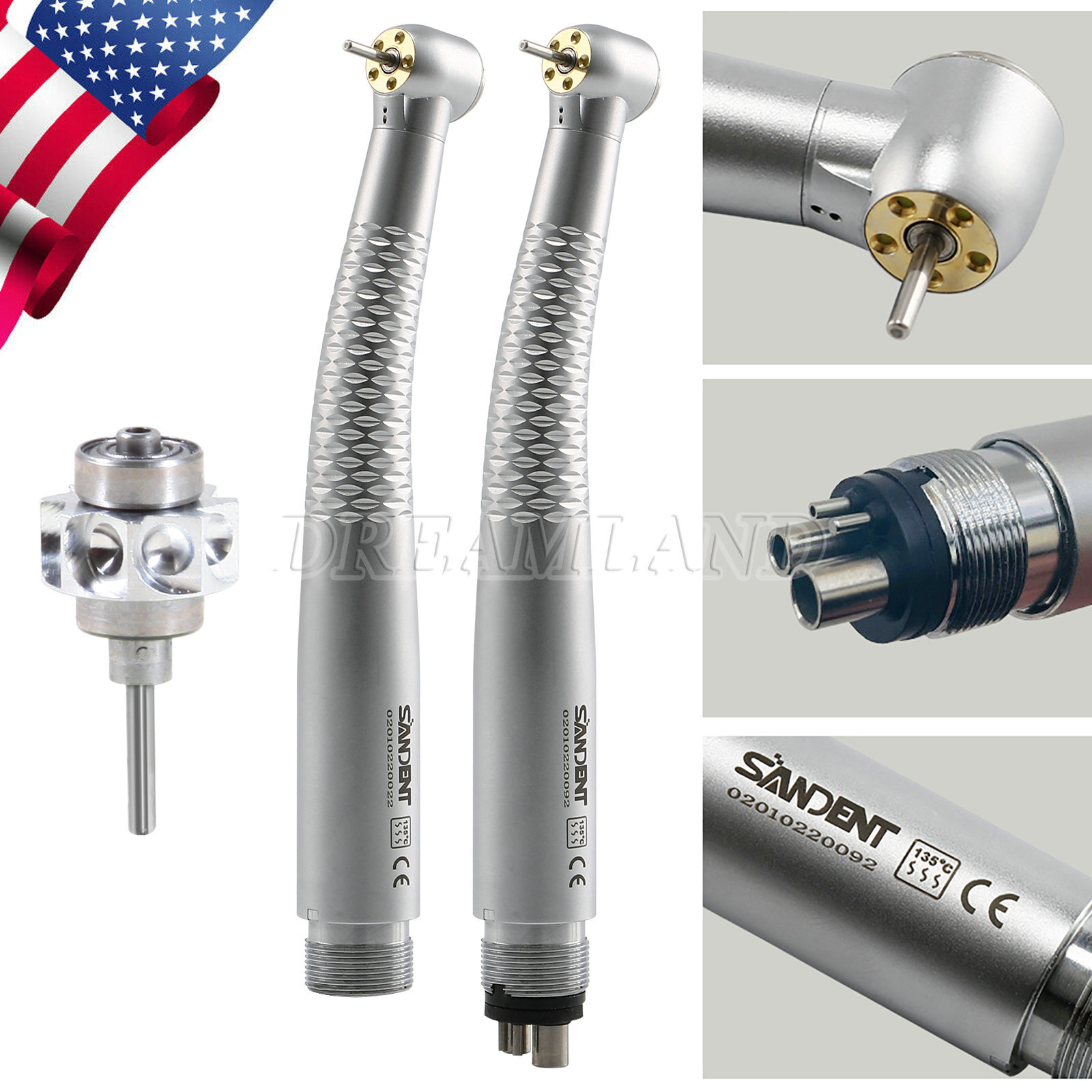 OLED+ 5 Light LED E-Generator Dental High Speed Fiber Optic Handpiece 2/4Hole