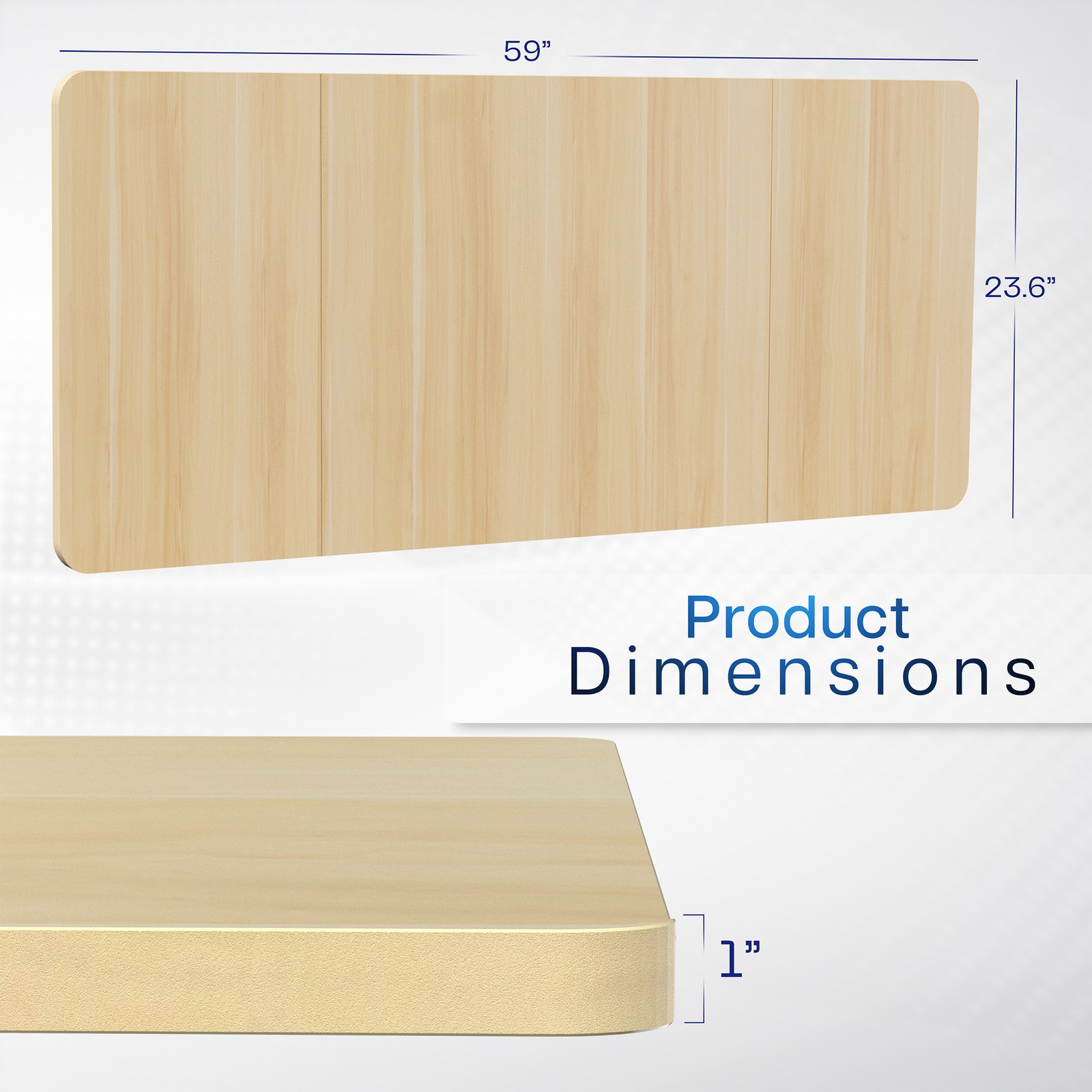 VIVO Light Wood 60 x 24 inch Universal Table Top for Sit to Stand Desk Frames