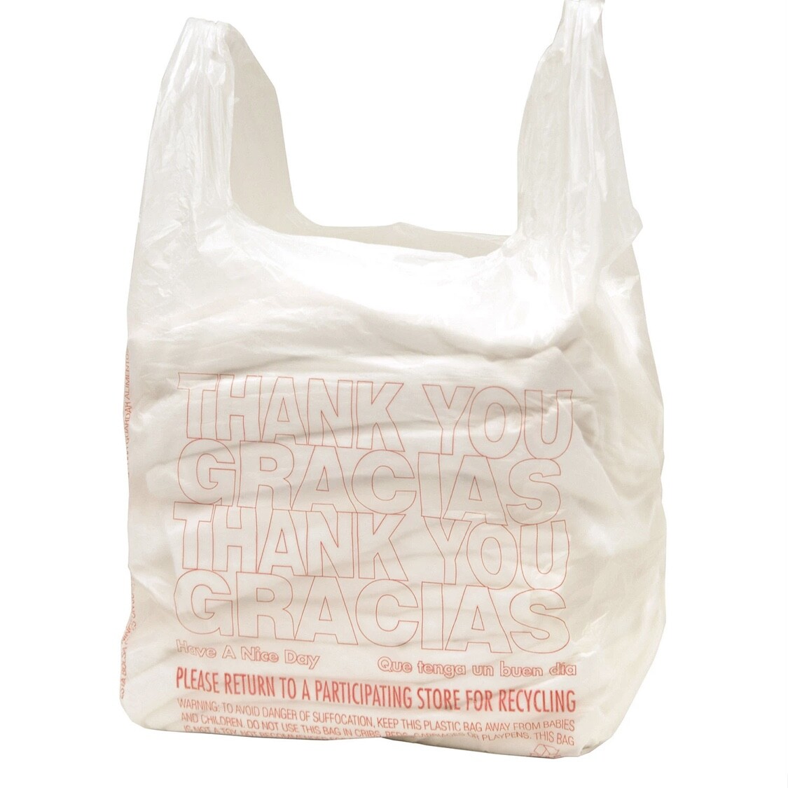 T Shirt Bags Plastic Grocery Shopping Carry Out Thank You Bag 11.5”x6.5”x22”