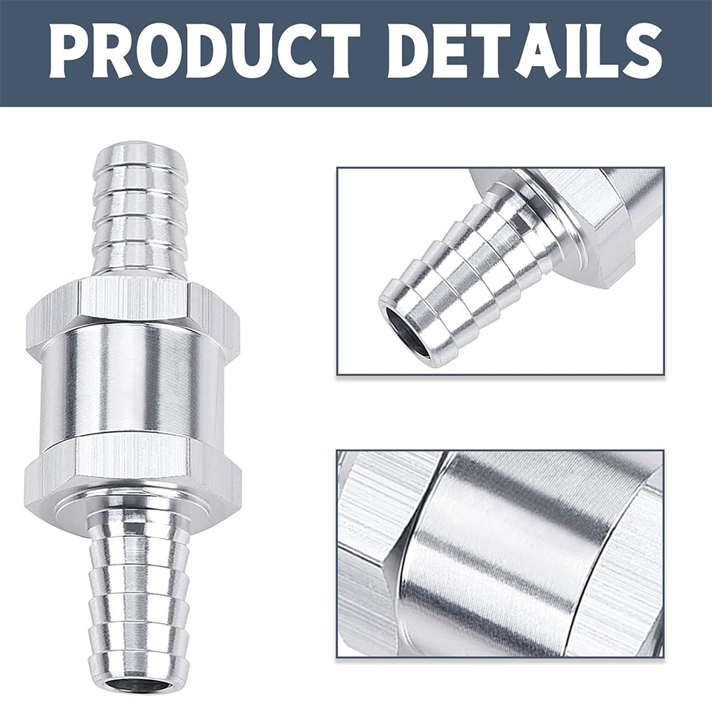 2pcs 12mm 1/2″ Fuel Non-Return One Way Check Valve Petrol Diesel Oil Aluminum