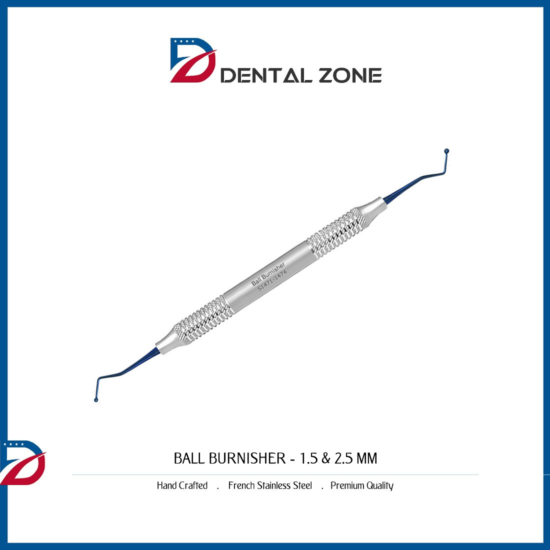 BALL BURNISHER PLUGGER 1.5 – 2.5 MM TITANIUM COATED DENTAL INSTRUMENTS NEW
