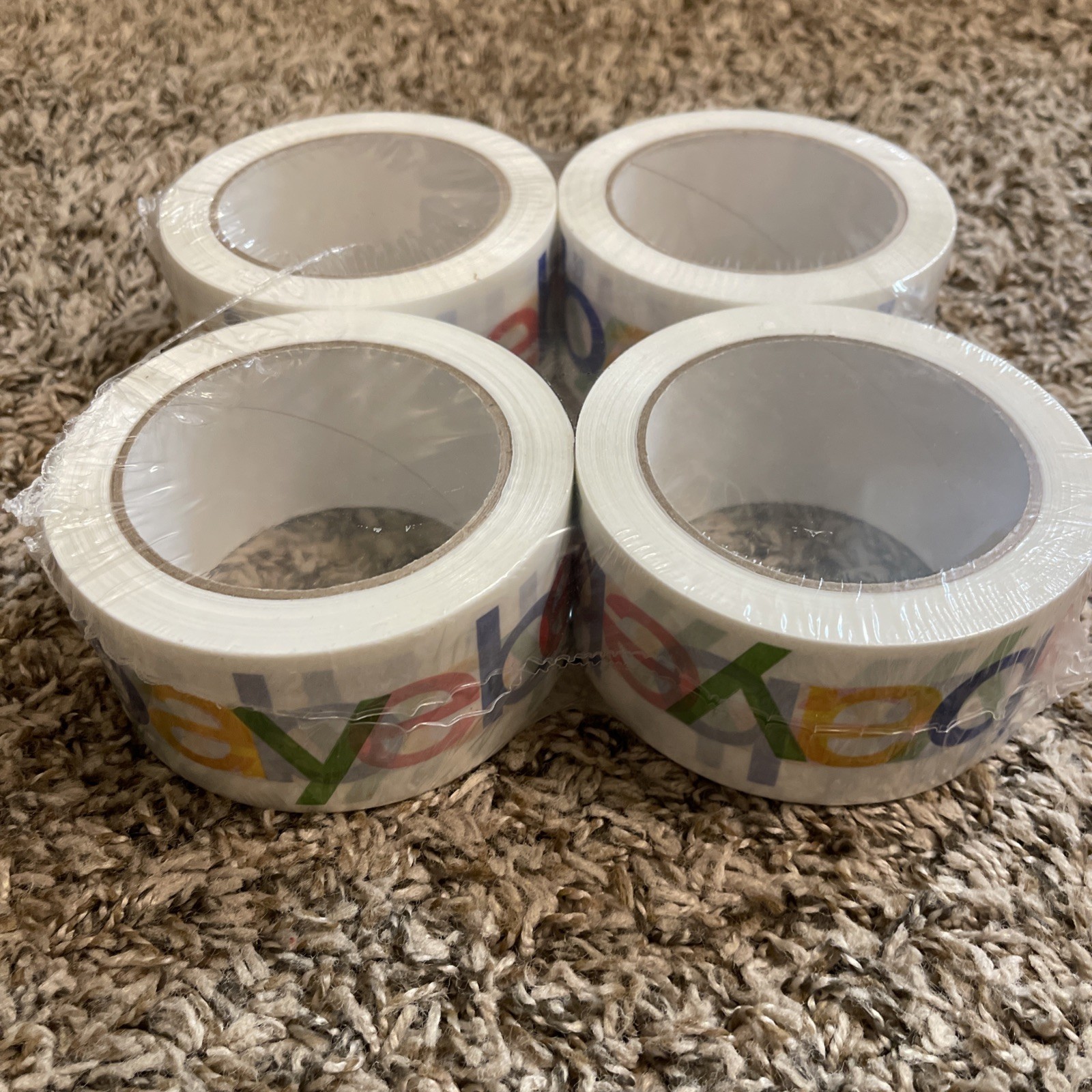 4 Rolls Official eBay Branded Logo Shipping Tape Each roll 2″ x 75 yards long