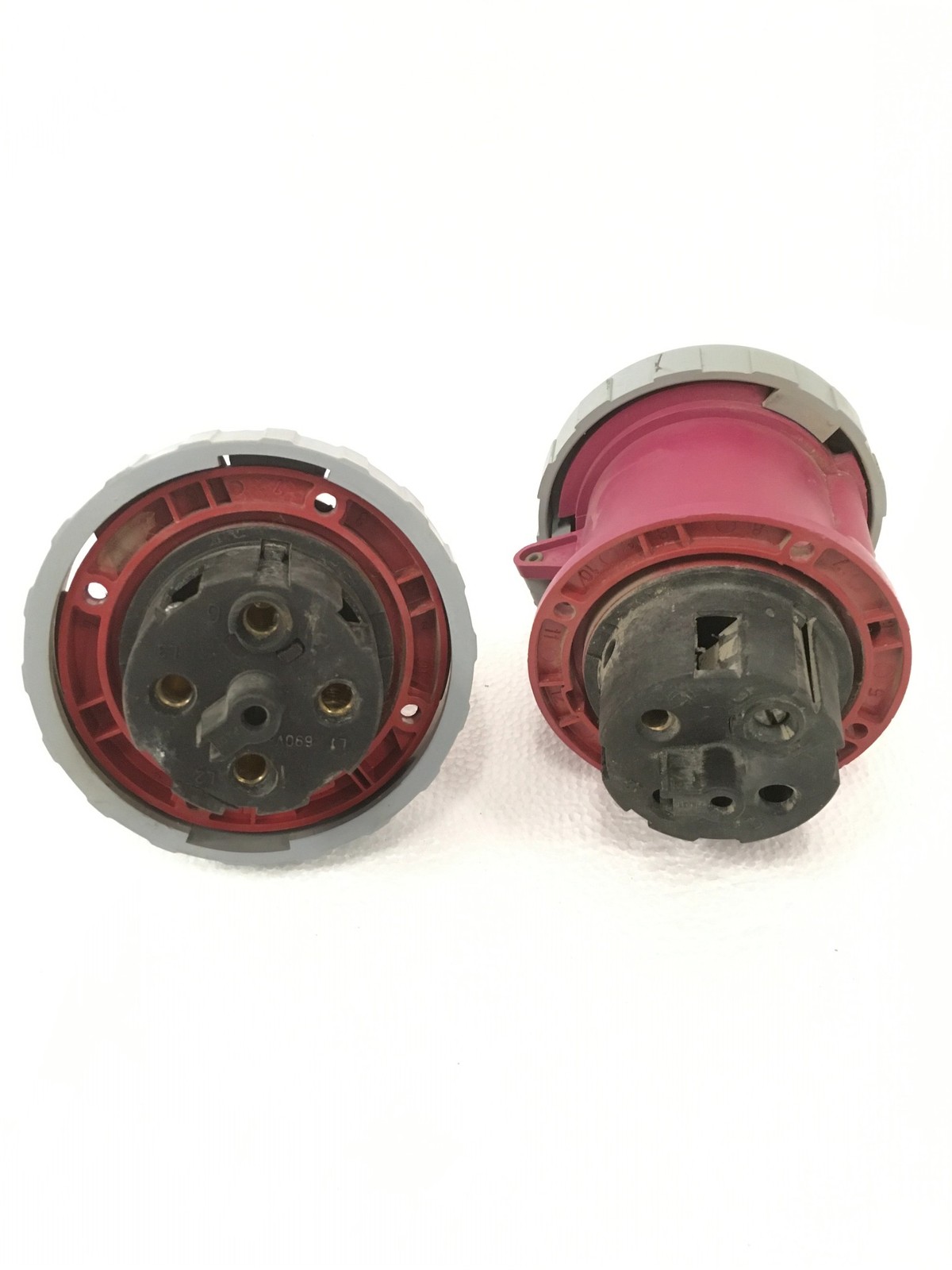 Leviton 460B7W 460R7W 60A 480V 4-Pin Plug Receptacle Set WORKING FREE SHIPPING