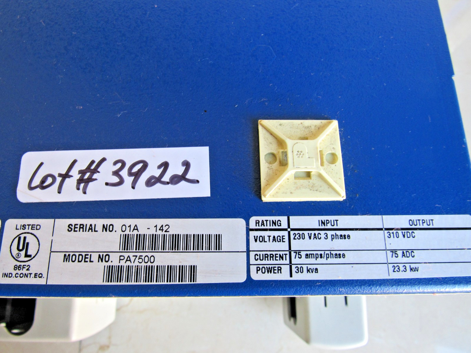 Kollmorgen Model PA7500 / Lot # 3922 Listed by Mike