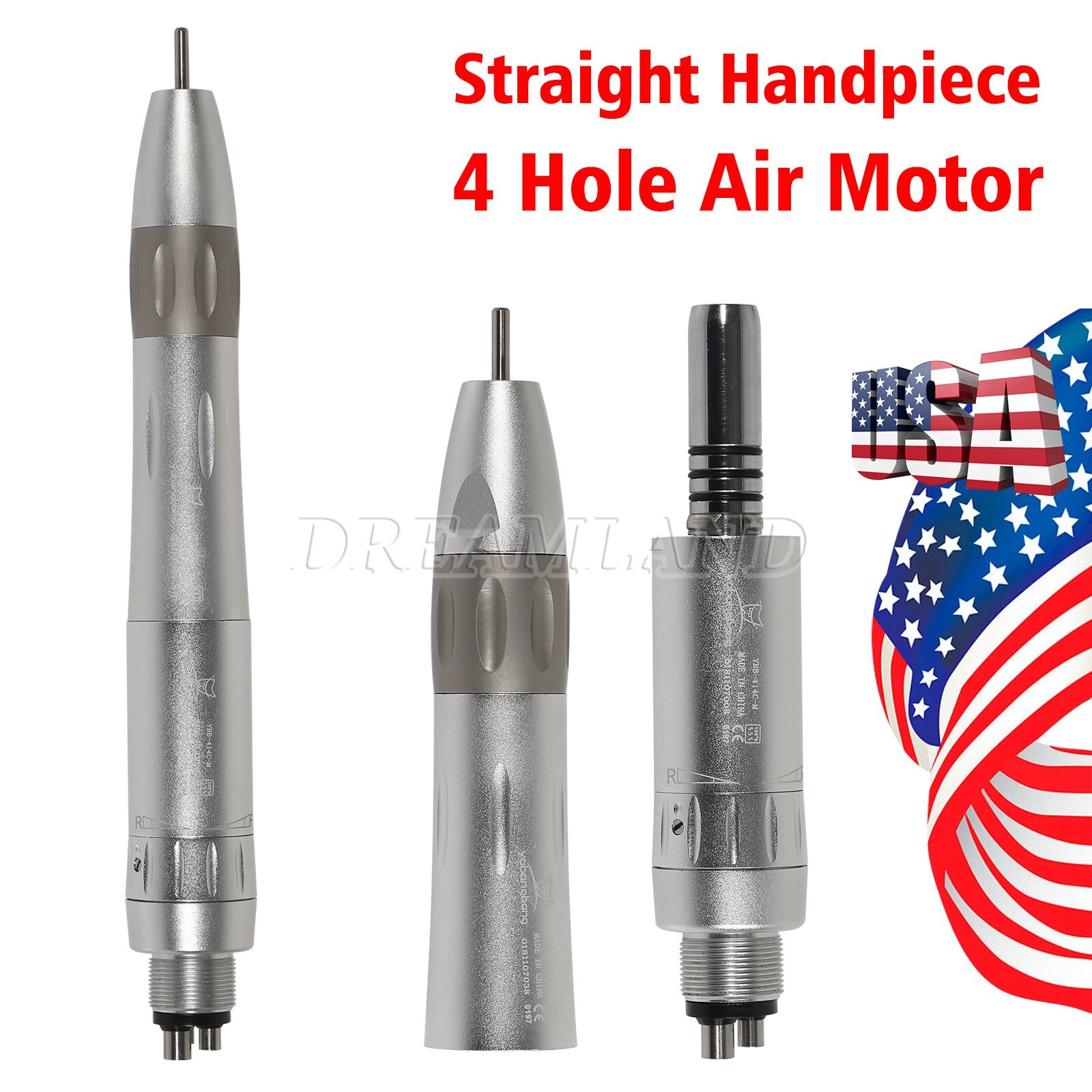 Dental Slow Low Speed Handpiece Push Contra Angle NSK Style Air Motor 4Holes