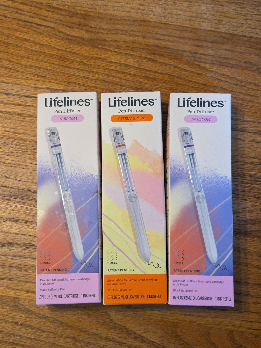 Lot Of 3 Lifelines Pen Diffusers, In Bloom And Citrus Grove Scents