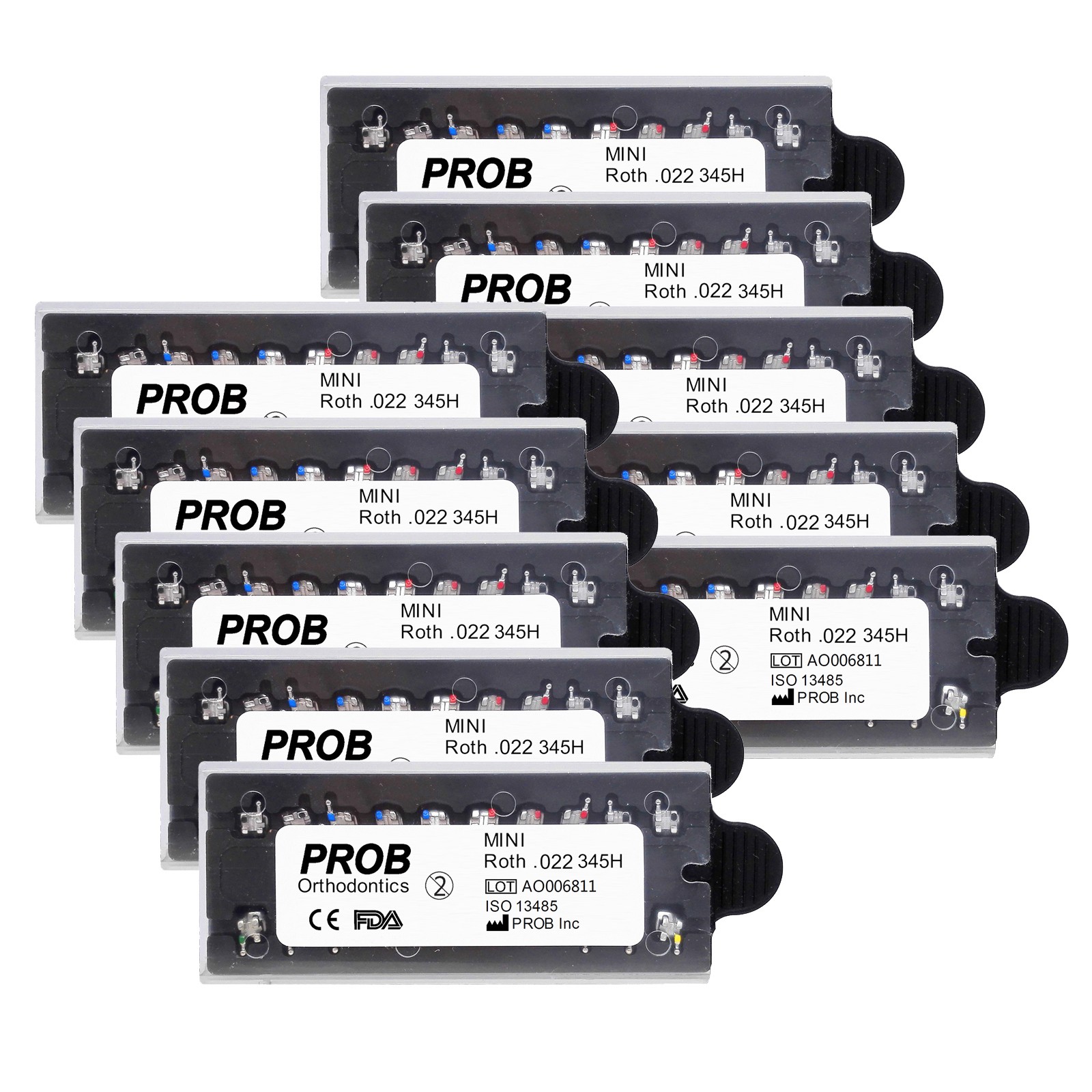 PROB Orthodontic Dental Brackets Braces Mini Standard Roth MBT.022/.018 Hooks