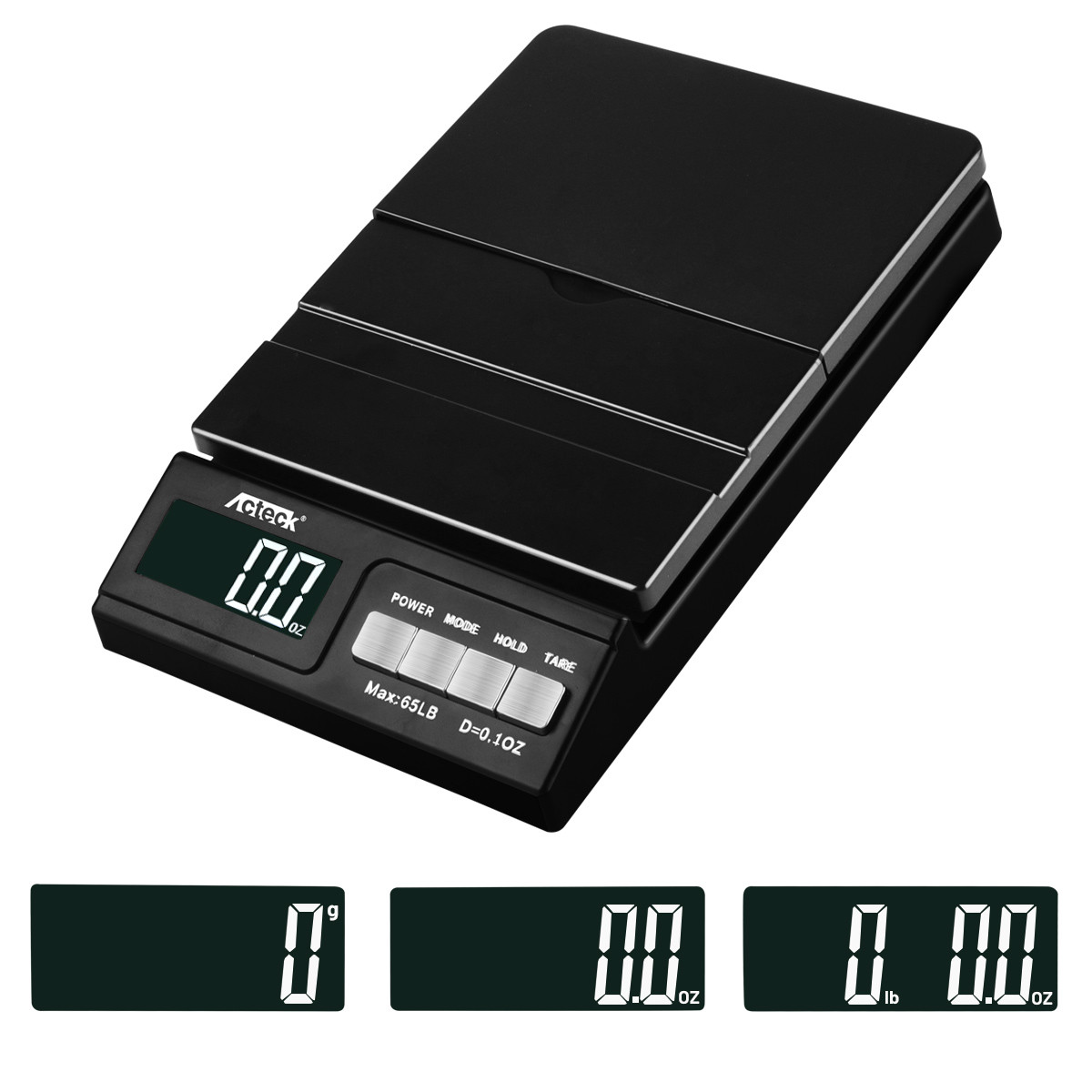 Acteck A-CE65 Black 65lb x 0.1OZ Digital Shipping Postal Scale W/AC & Battery