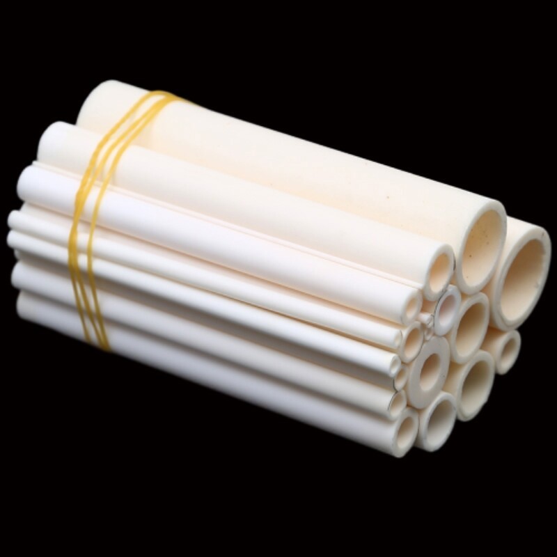 99% Alumina Ceramic Tube 100mm Thermocouple Protection Short Tubing Insulating