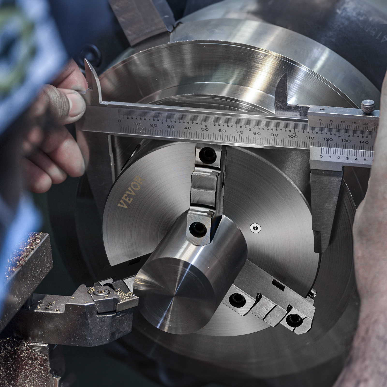VEVOR 8” 3-Jaw Lathe Chuck Self-Centering Lathe Chuck for Grinding Drilling