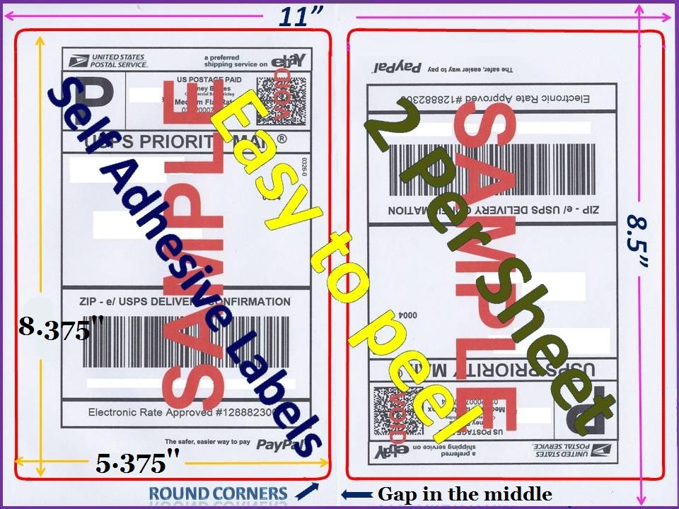 2000 Round Corner Self Adhesive Shipping Labels 8.5×5.5