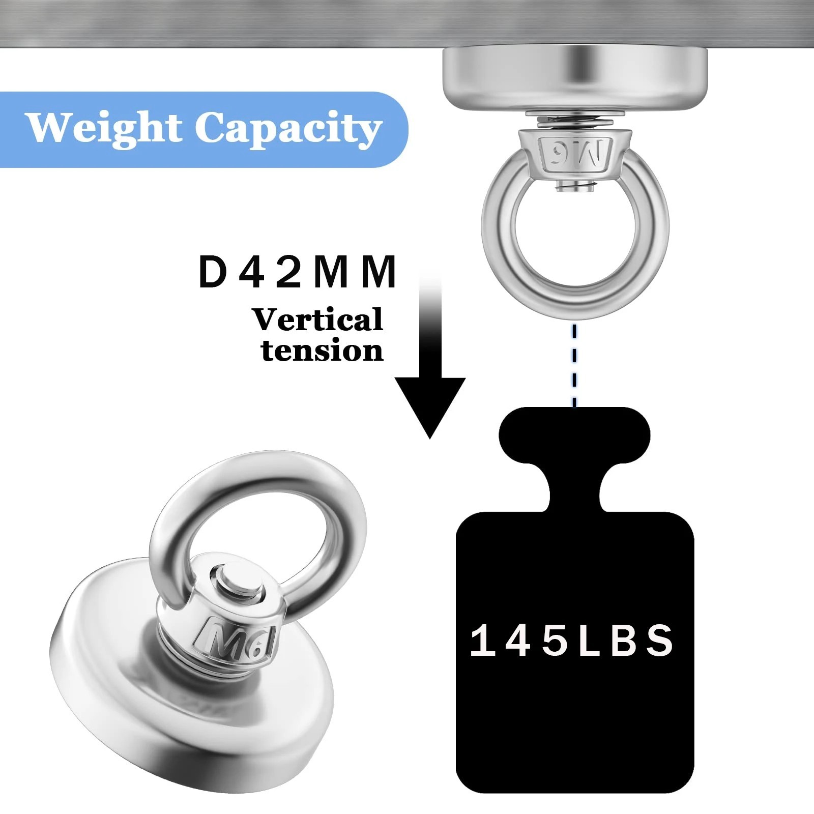 Neodymium Fishing Magnets Pulling Force Super Strong Round Rare Earth
