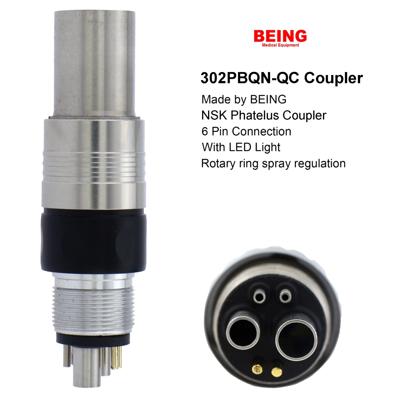 BEING Dental 45 Degree Surgical Handpiece High Speed Kavo NSK Coupler 4 6 Hole
