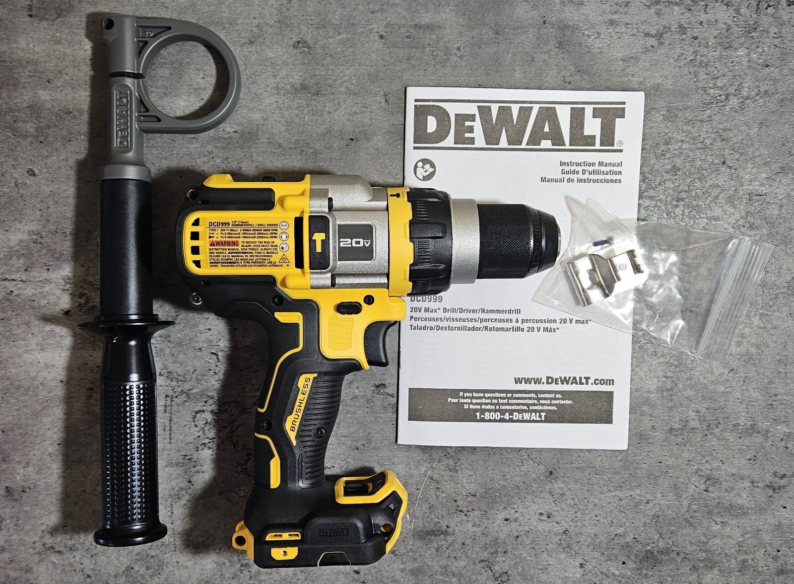 New DeWalt 20 Volt 20v Flex Brushless Cordless 1/2″ Hammer Drill/Driver DCD999
