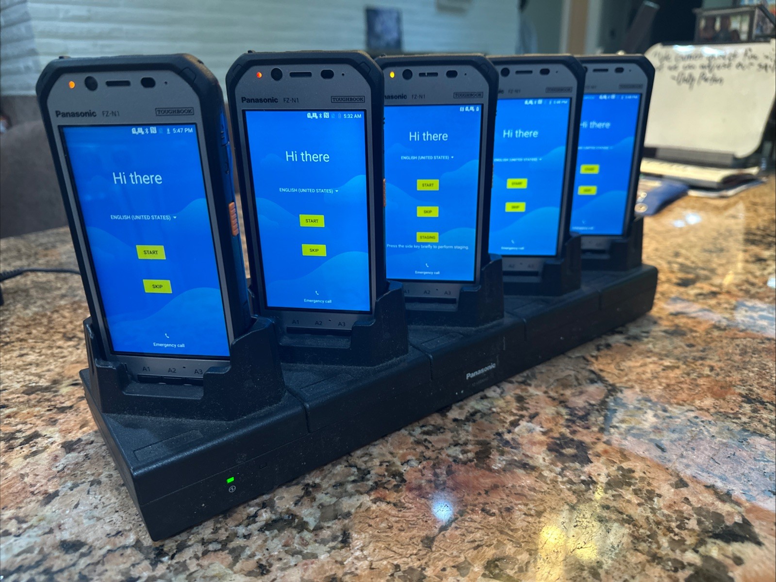 Panasonic FZ-N1EB ToughBook Mobile Handheld Scanner Unlocked Lot Of 5 W/DockChrg