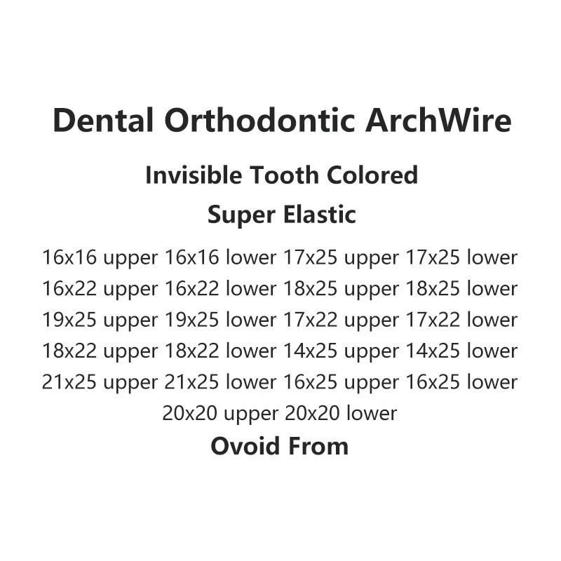 100×Dental Orthodontic Niti Rectangular Arch Wires Tooth Color Coated 17×25Upper