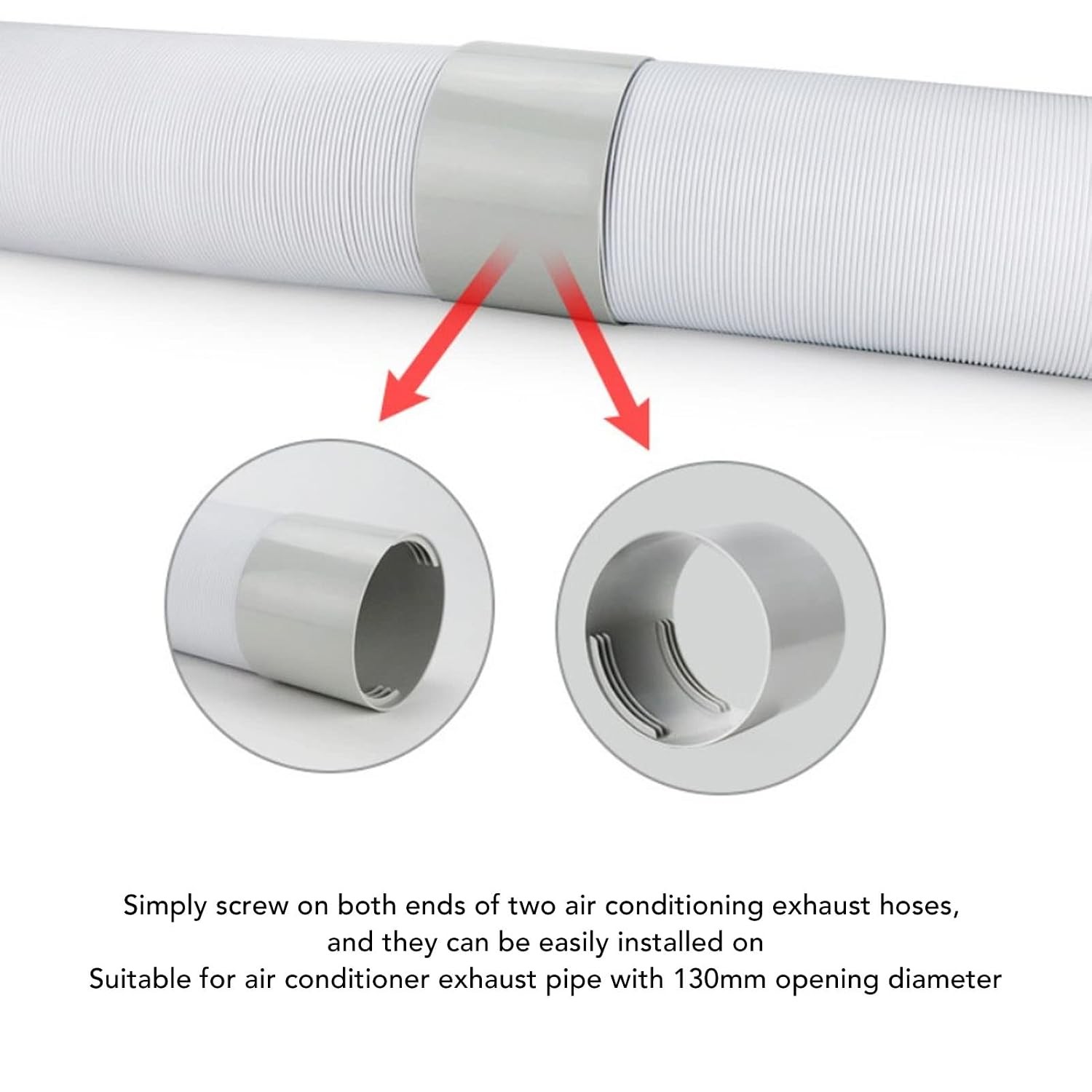 Portable Air Conditioner Hose Coupler 5″ Universal AC Exhaust Hose Connector