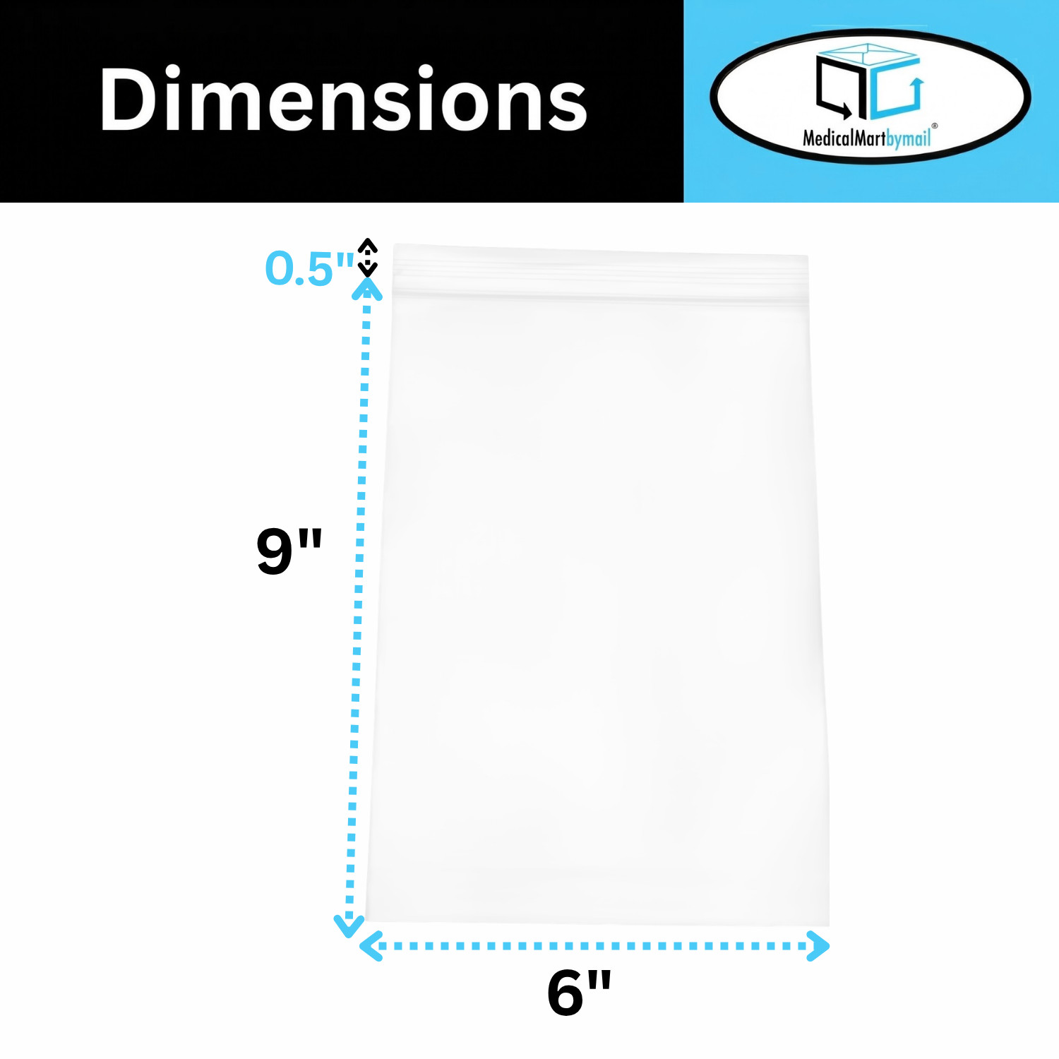6″ x 9″ Heavy Duty 6 MIL Resealable Zip Top Lock 6×9 Clear Plastic Bags 4000