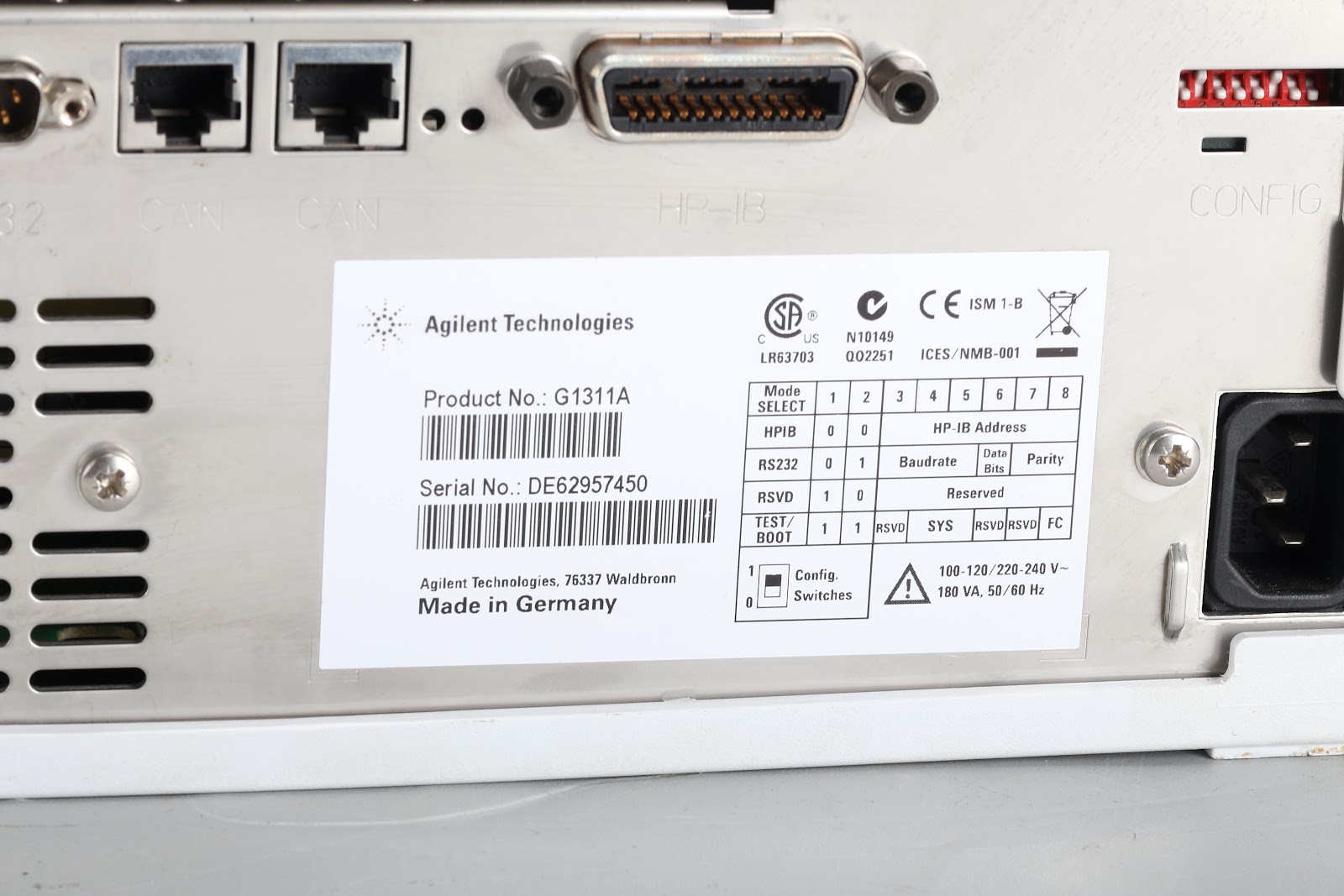 Agilent G1311A 1200 Series QuatPump With Power Cable