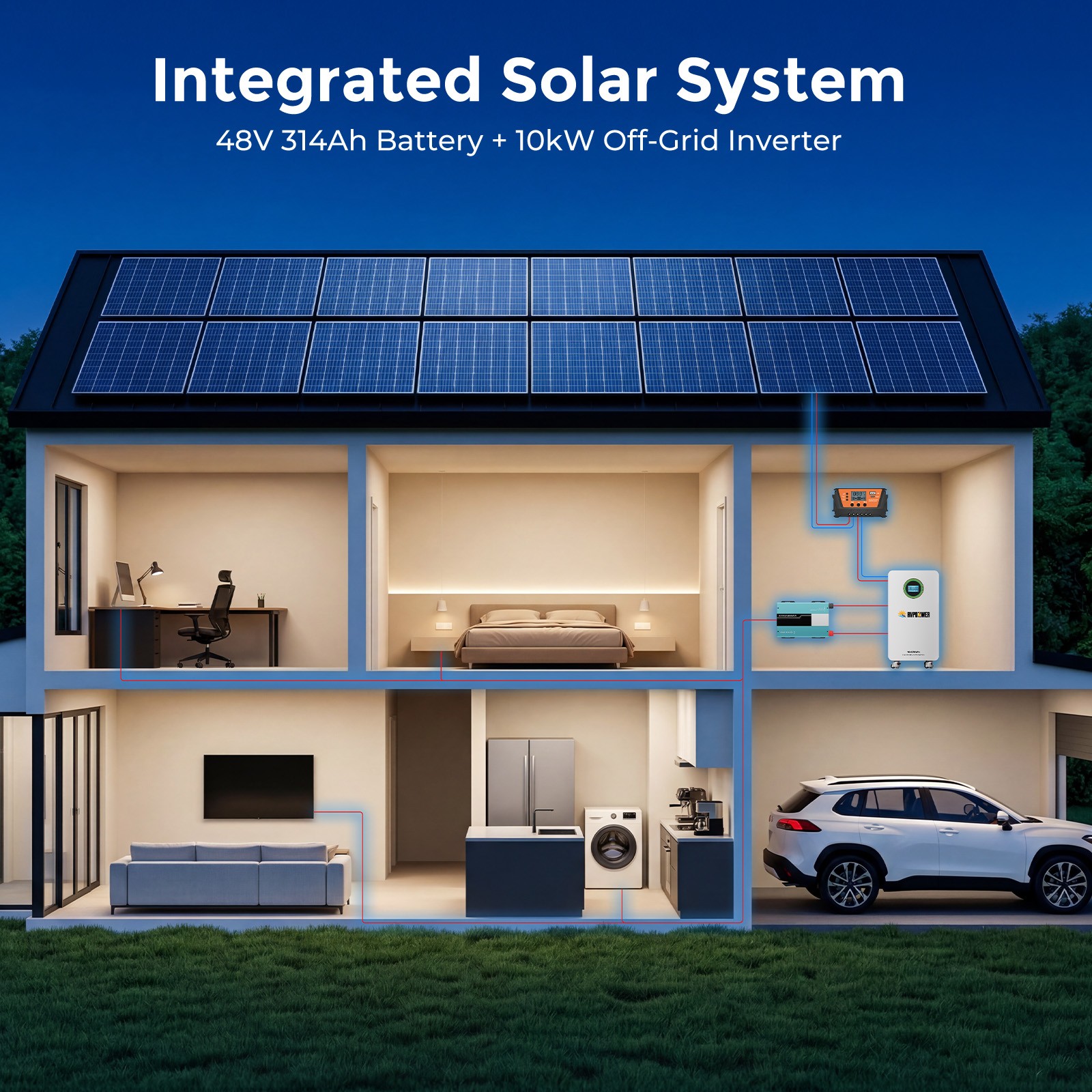 48V 314AH 16.07kWh Lithium Battery LiFePO4 Vertical Standing RV Solar Backup UPS