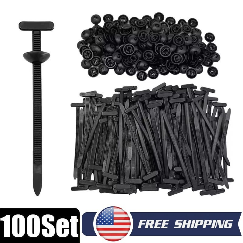 100pcs Nylon Universal Cable Tie Buckle Heavy Duty Self-Locking Free Ship