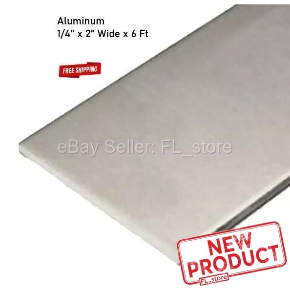 Aluminum Bar Flat Stock 1/4″ x 2″ Wide x 6 Feet Long Unpolished Finish Alloy