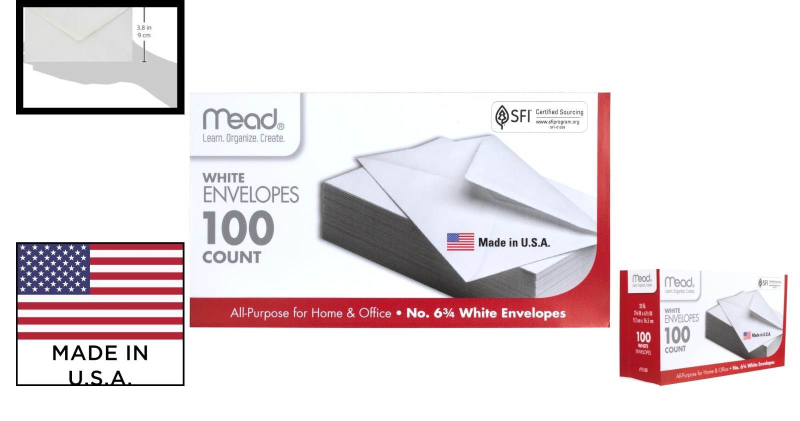 Meadwestvaco 100 Count White Gummed Security Envelopes, 6 3/4″ for Business Use