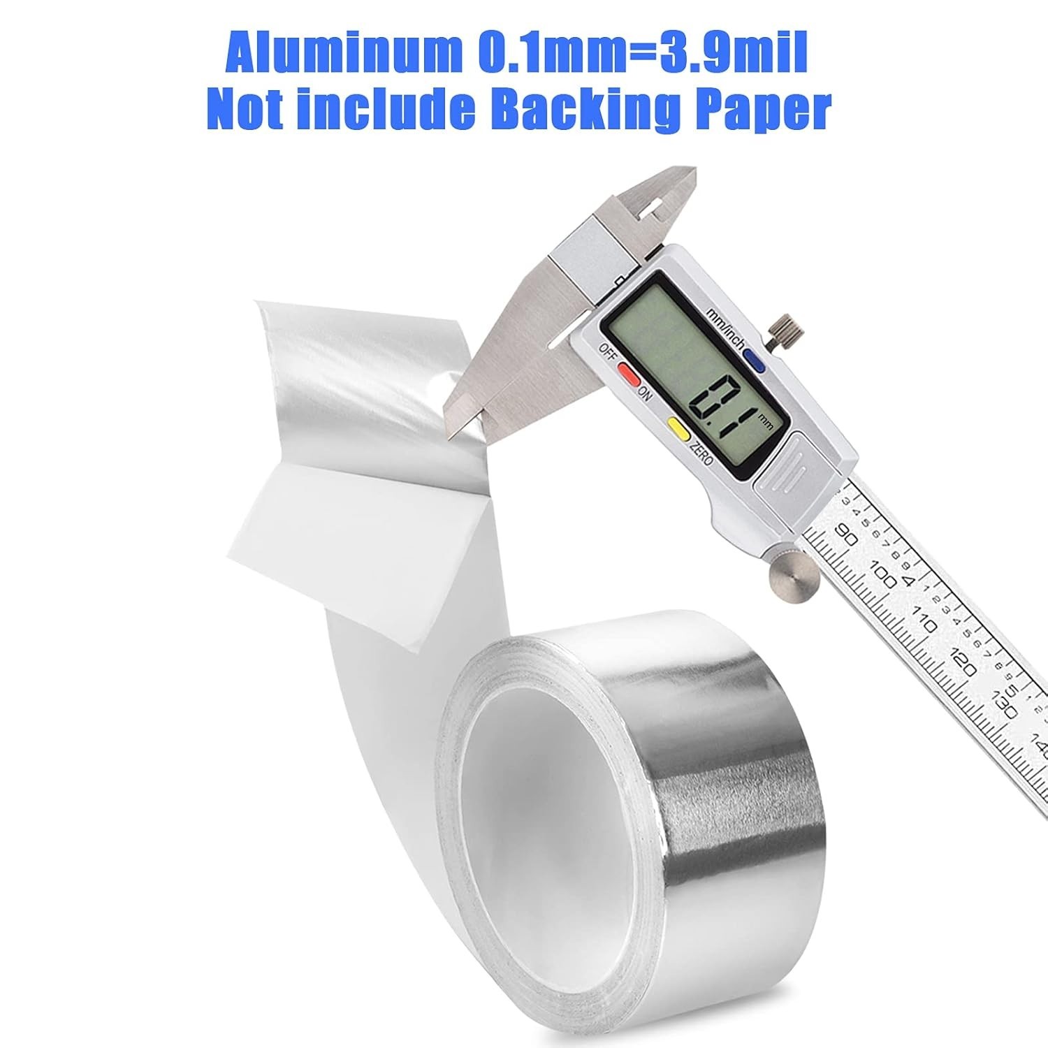 Aluminum Foil Tape 2″ x 65ft | 3.9 Mil High-Temp HVAC Tape for Ductwork & Vents
