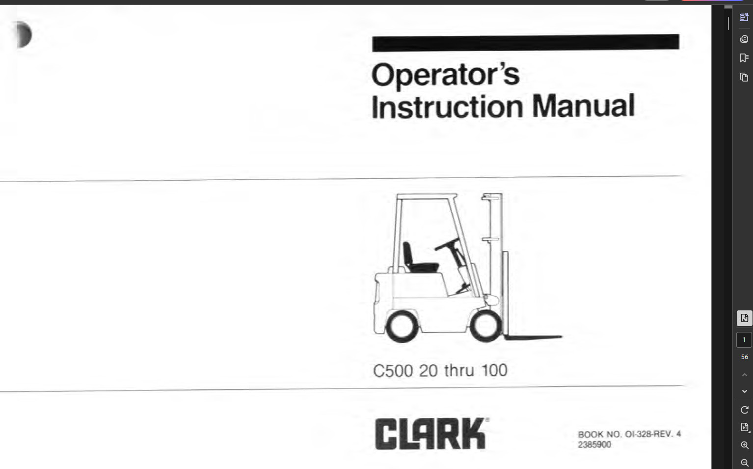 CLARK C500 Y70 FORKLIFT OPERATORS SERVICE REPAIR SHOP MANUAL PDF USB