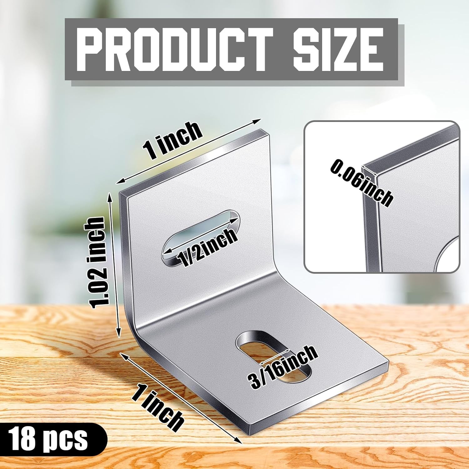 18 Pcs 1X1 Inch Heavy Duty Wood Table Top Expansion Bracket Steel Z Clips Fasten