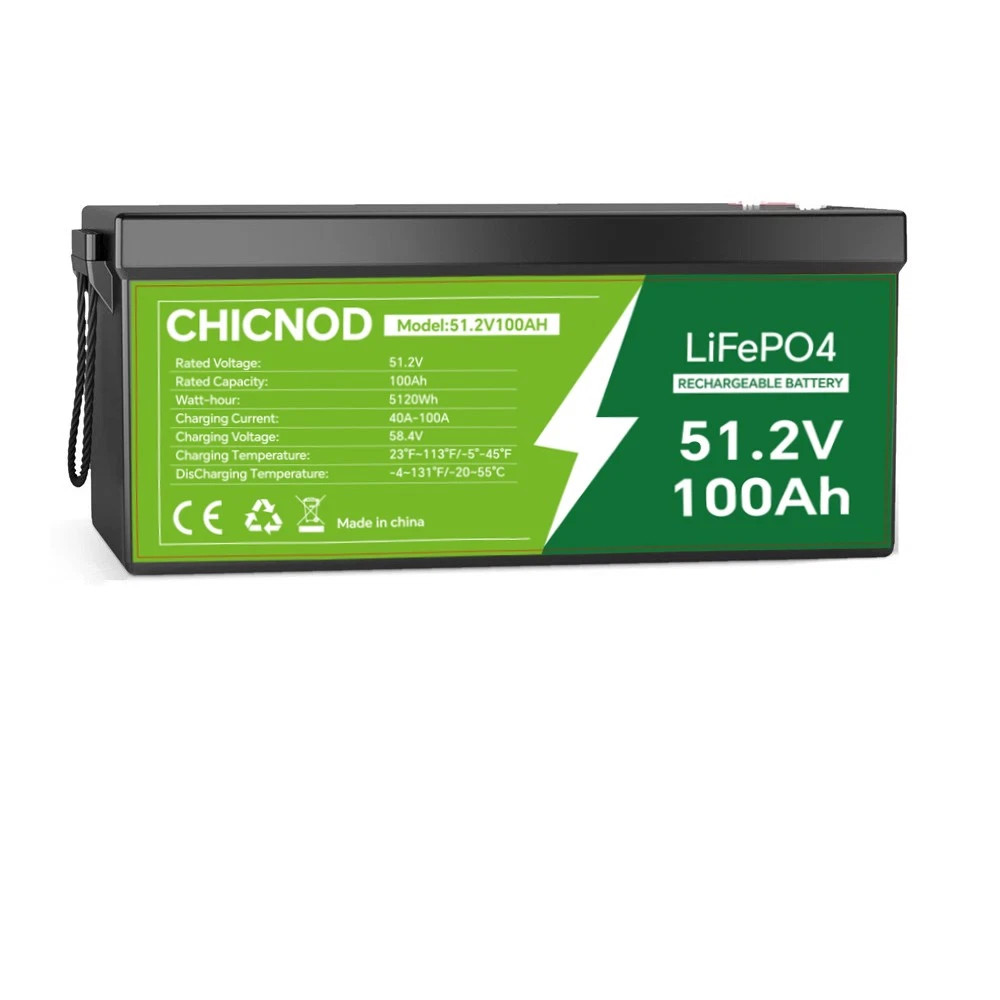 48V 100Ah 5120Wh LiFePO4 Lithium Battery Built-in BMS Deep Cycles For Golf Cart