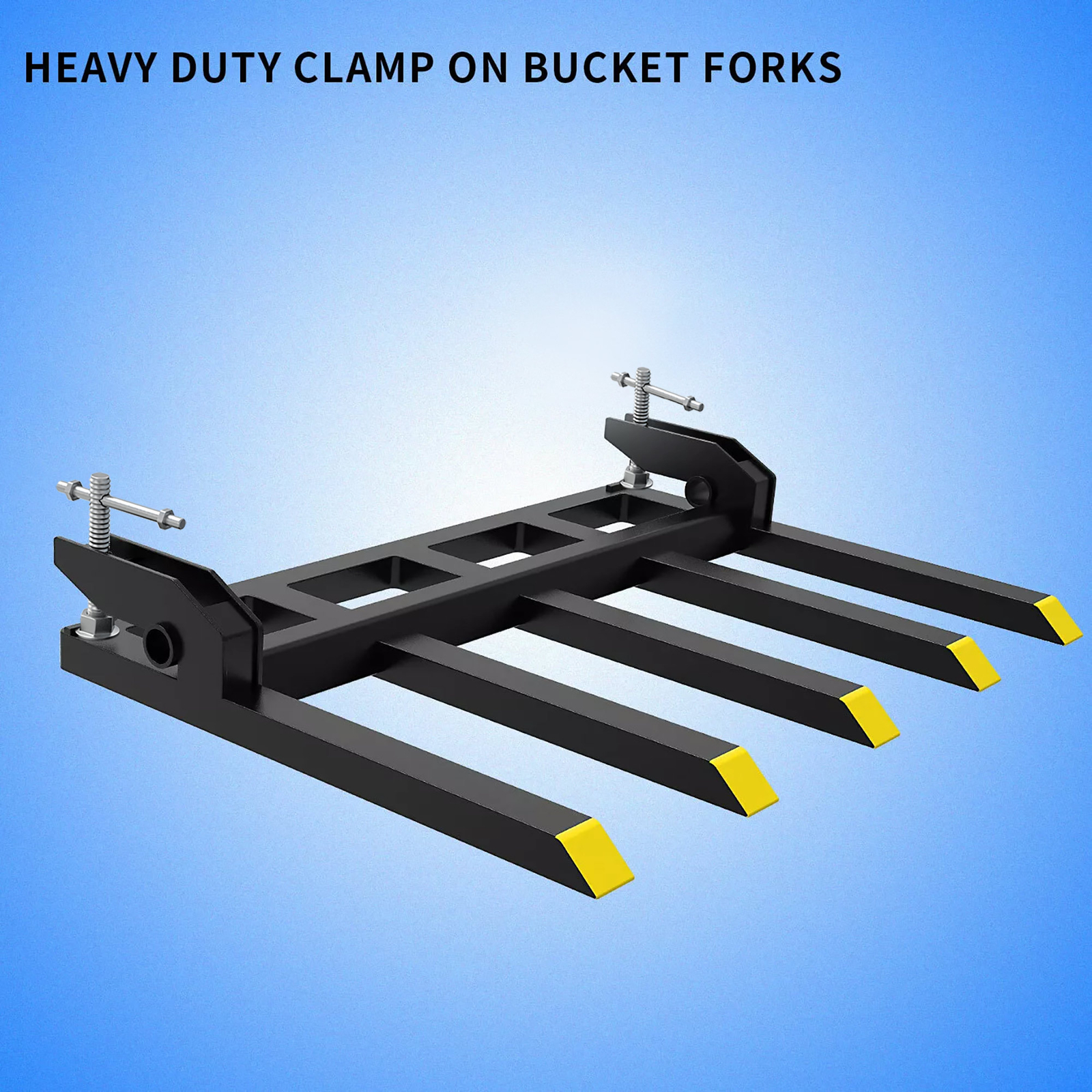 42″ Clamp on Heavy Duty Debris Fork for Tractor Skid Steer BucketsTrash Forks US