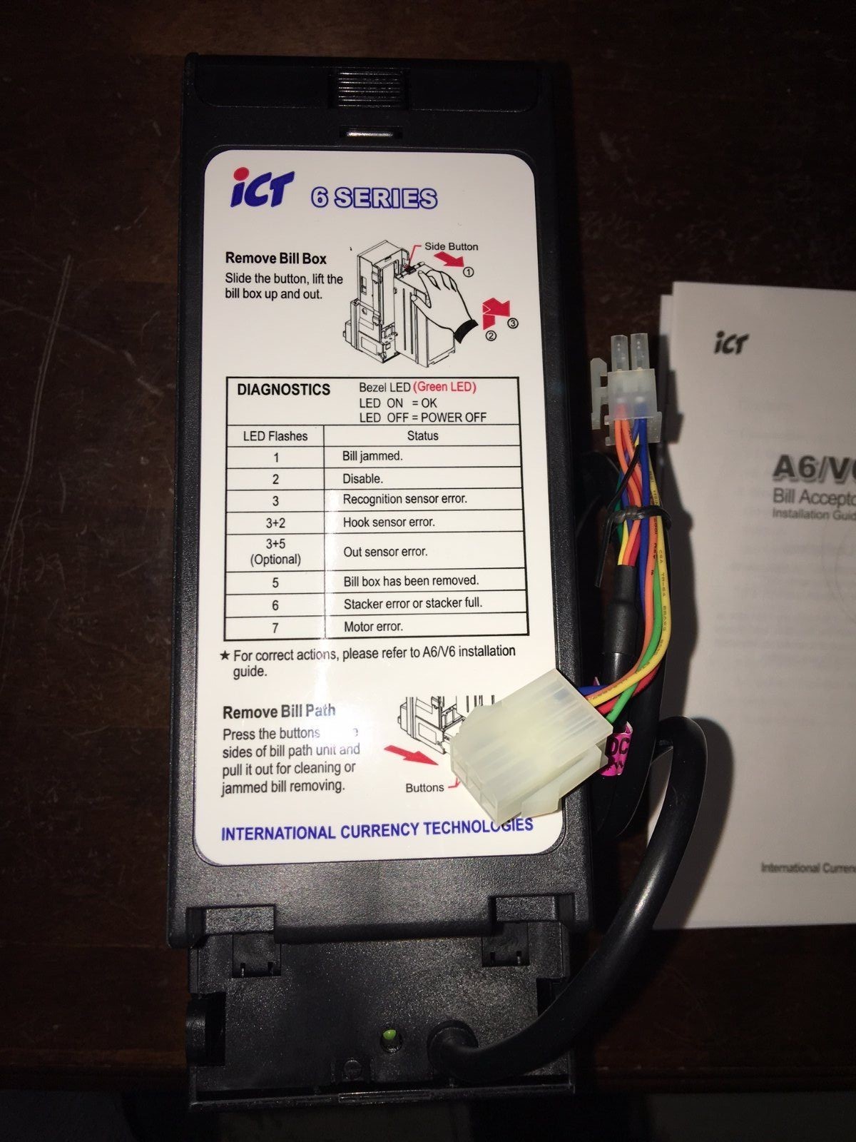 ICT MDB STACKER BILL V6 VALIDATOR/ ACCEPTOR $1 & $5 BILLS BRAND NEW (BEST DEAL)