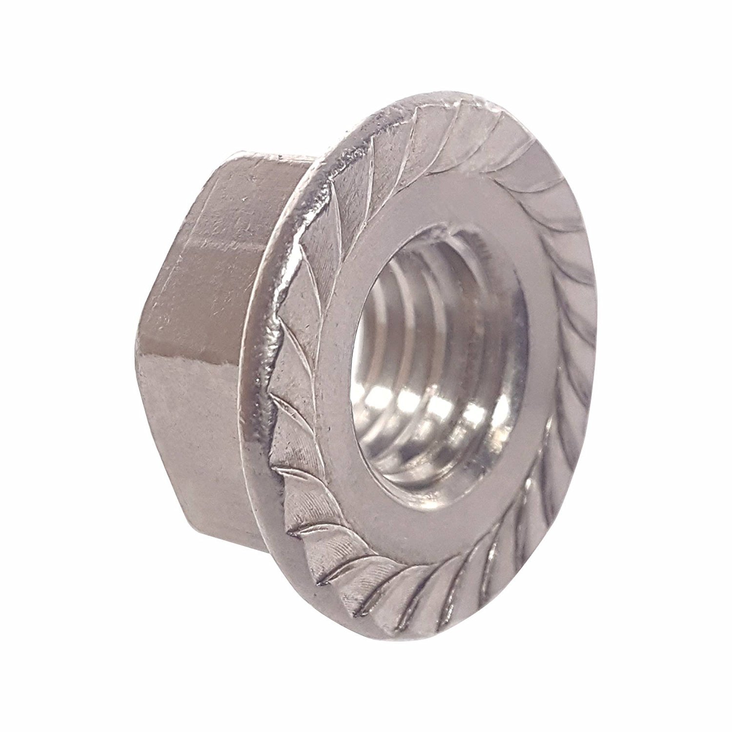 Flange Nuts Stainless Steel, Serrated Base for Locking All Sizes Available