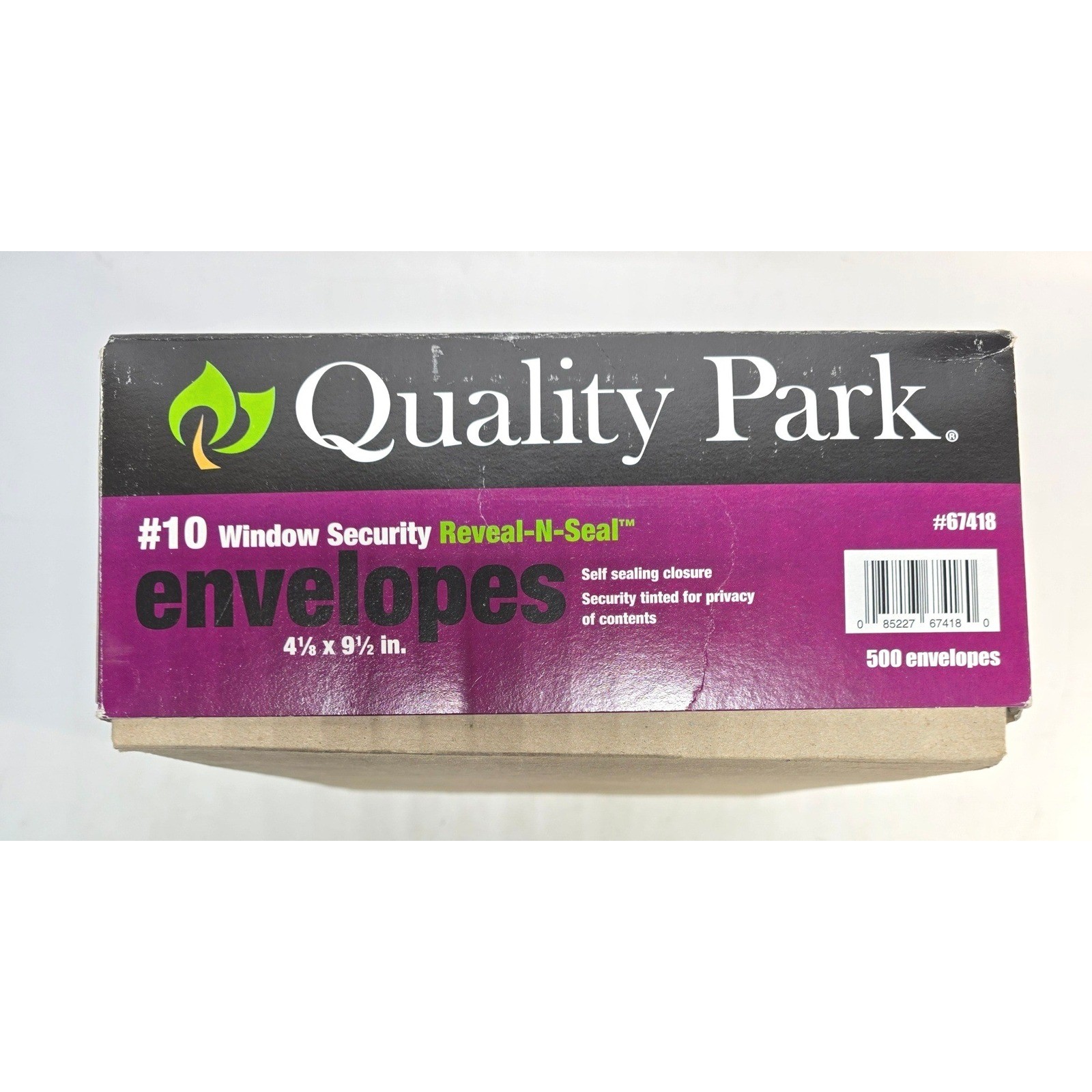 Quality Park #10 Window Security Reveal-N-Seal Envelopes 500 Count 67418 White