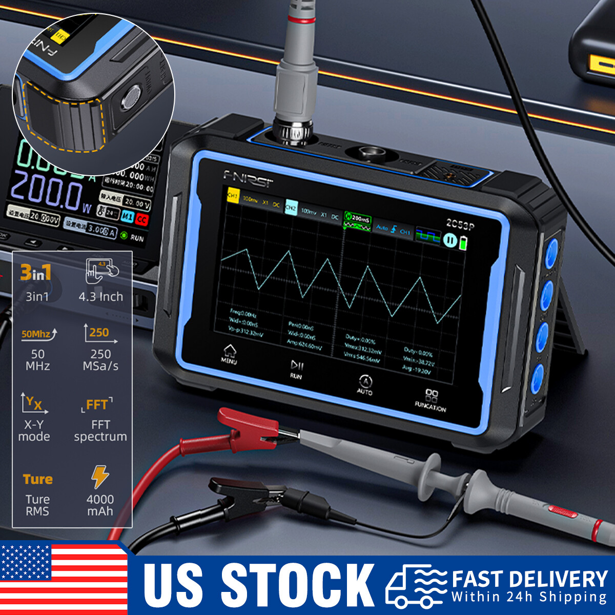 3-in-1 FNIRSI-2C53P LCD 2 Channel Signal Generator Digital Storage Oscilloscope·