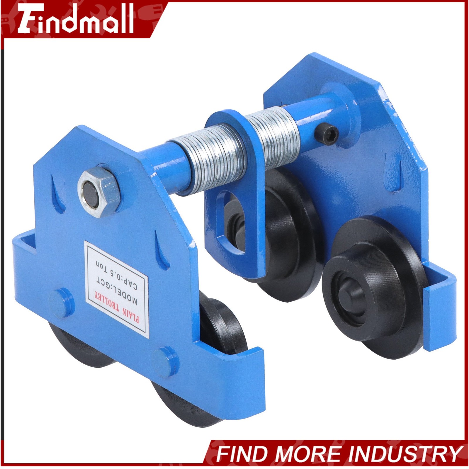 Findmall 0.5T/1100LB I-Beam Trolley Alloy Steel Double Wheel 55-135mm Adjustable