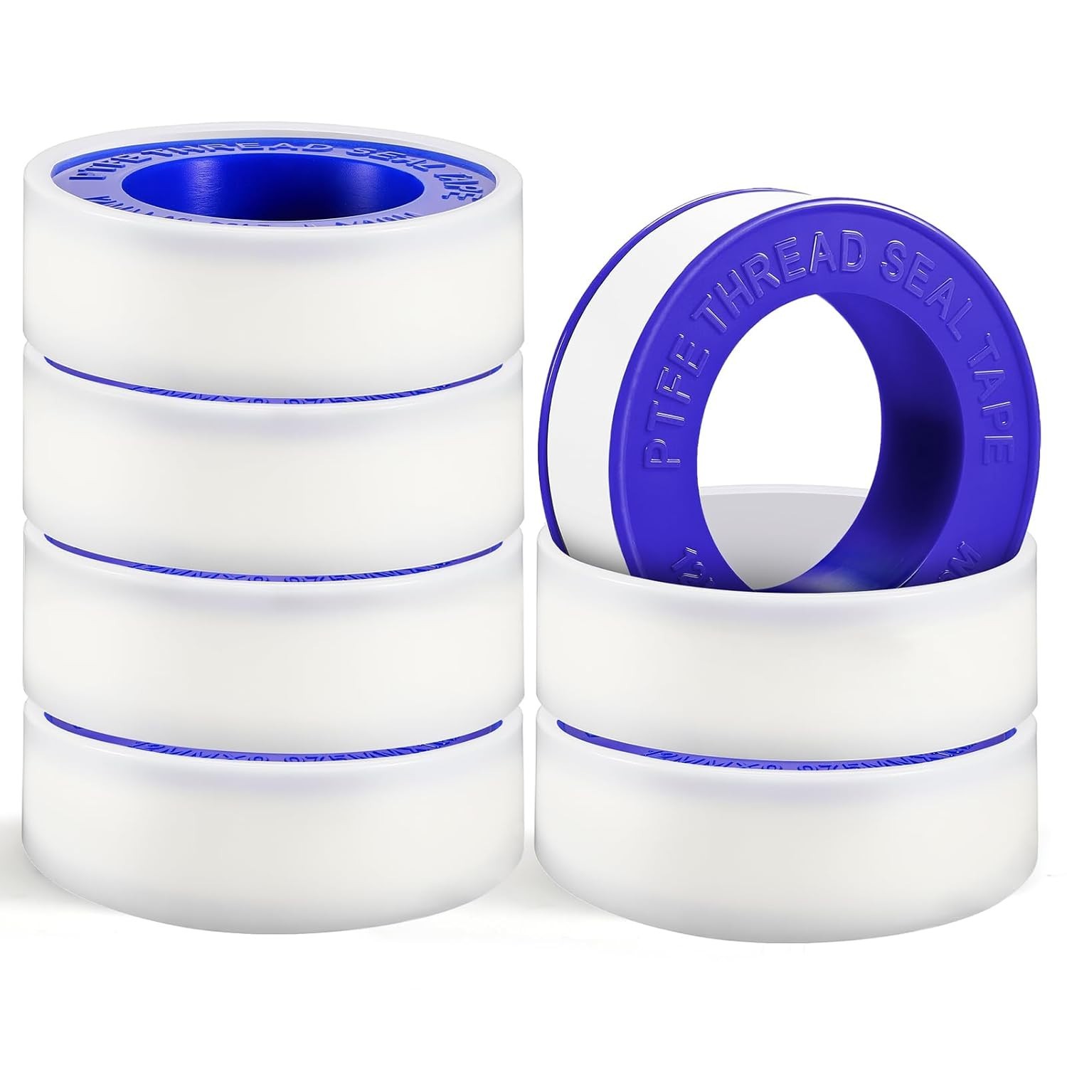 6 Rolls Premium Plumbers Tape, Teflon Tape, PTFE Thread Seal Tape, High-Density