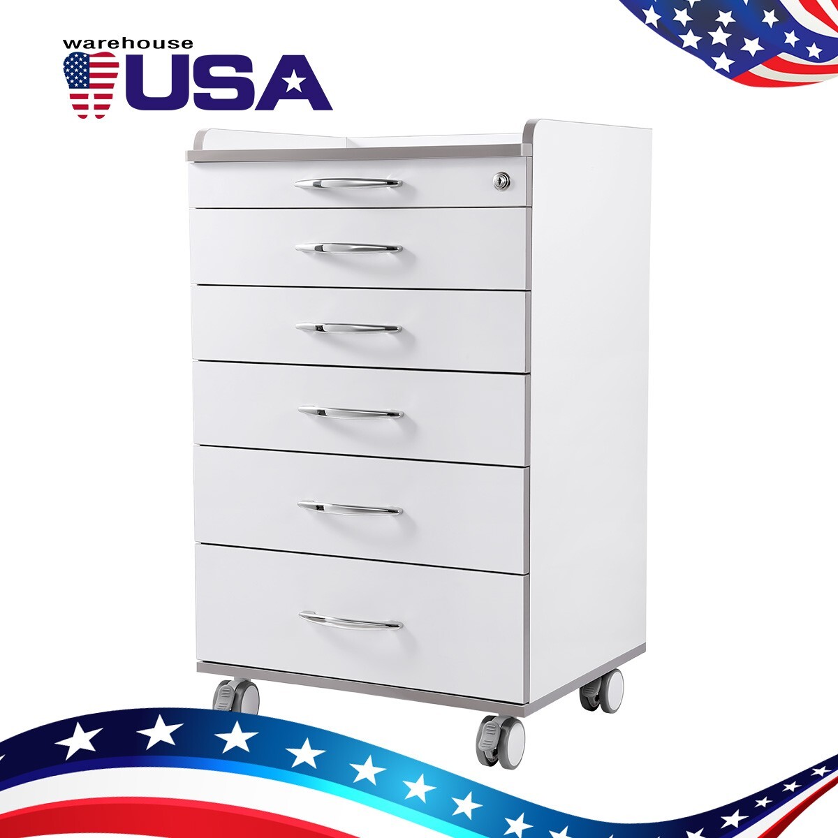 Dental Multi-Function Mobile Cart with 3/4/5 Drawers Medical Rolling Cart