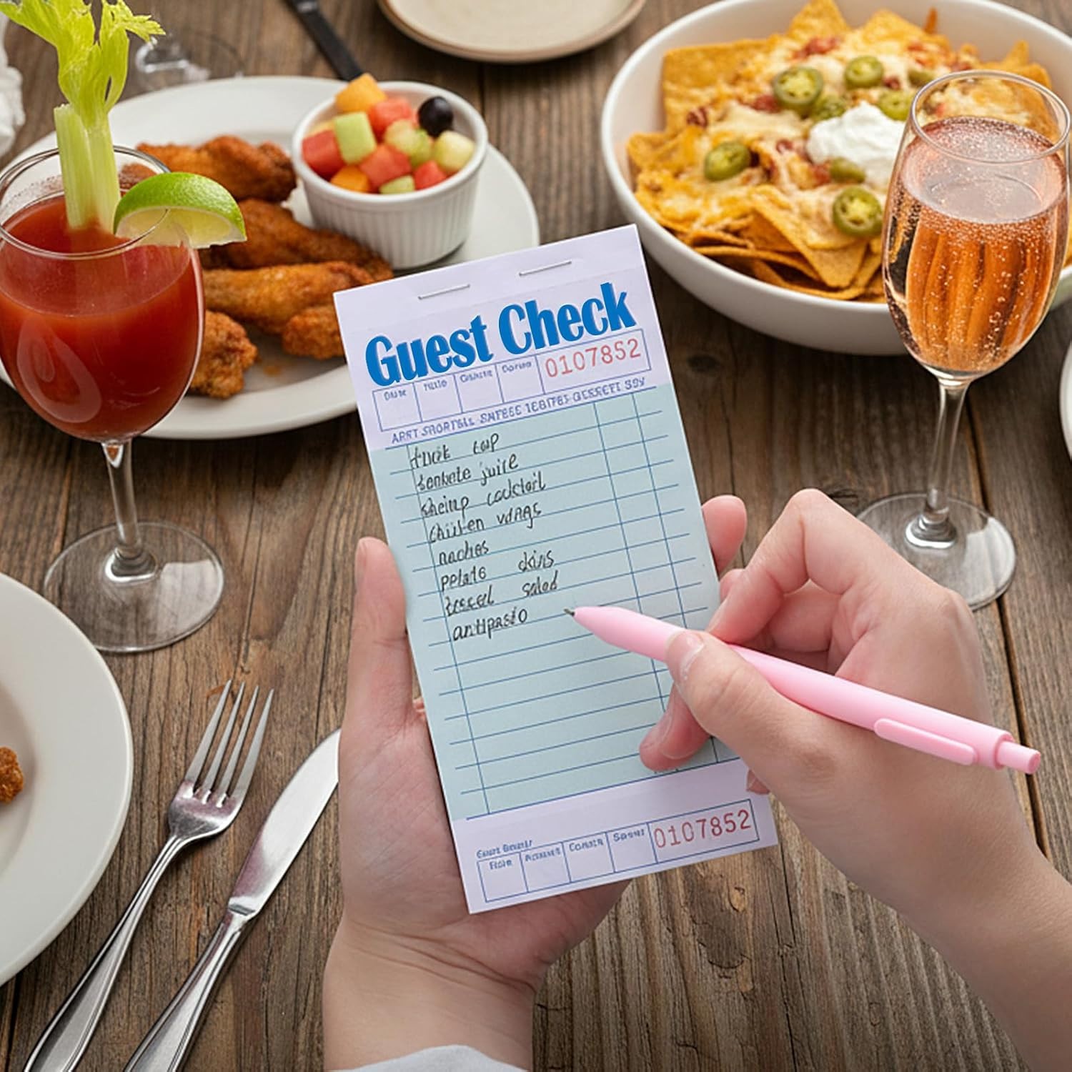 30 PACK – Guest Checks for Servers (1500 Sheets) Std, Numbered W/Bottom Receipt