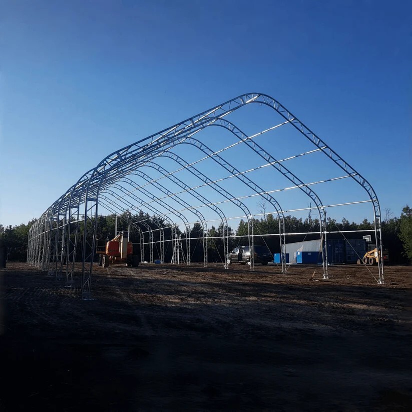 W30’xL80’xH20′ Double Truss Storage Shelter 22OZ PVC Canvas Building Shelter