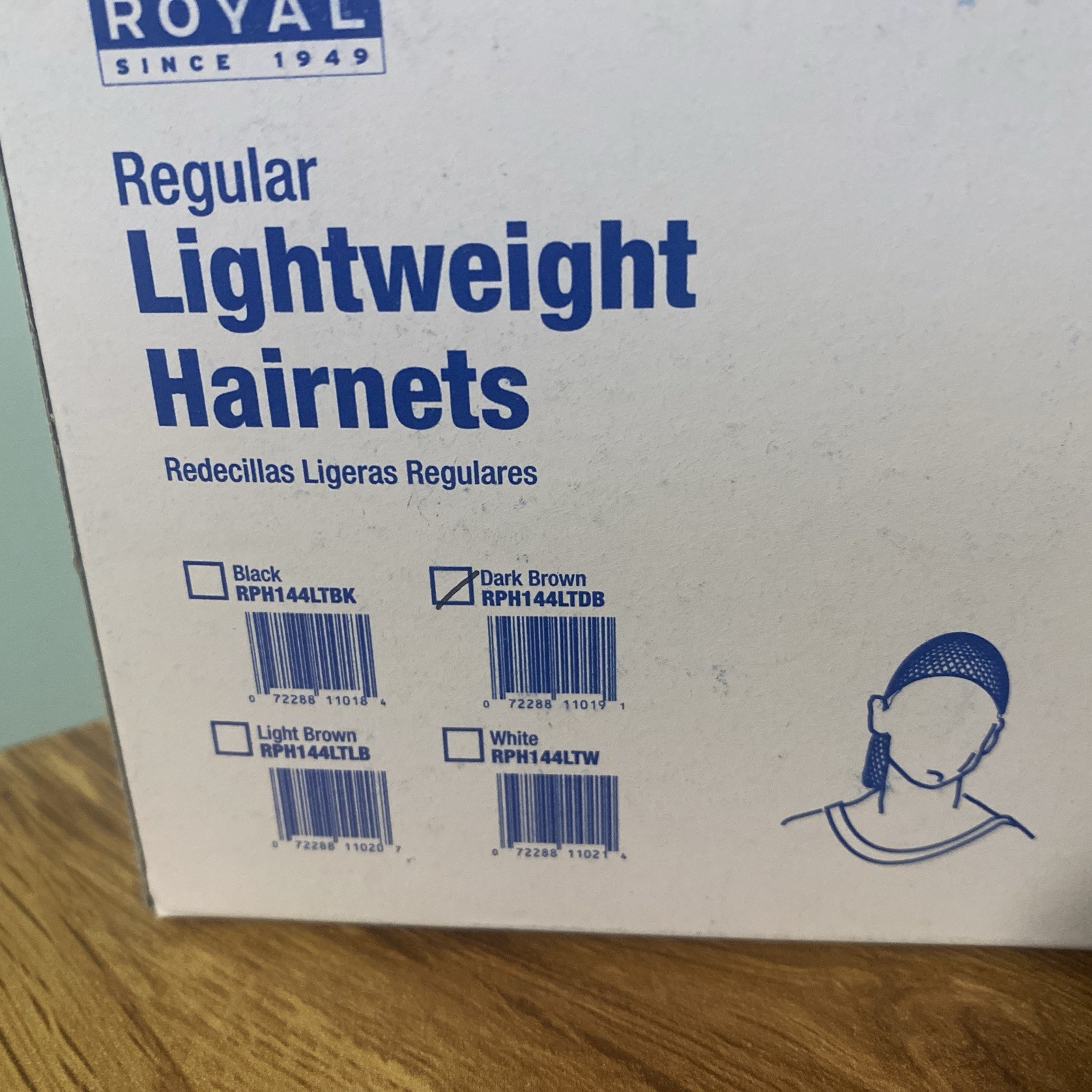 Royal RPH144LTDB LightWeight Dark Brown Hairnet Latex Free 2/144-Pks= 288 total