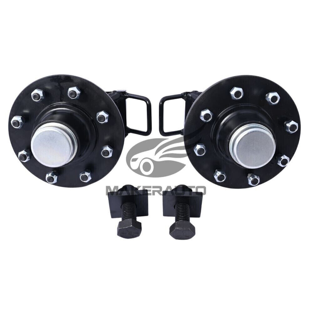 NEW 8 x 6.5 Lug 9000LB Shipping Container Wheels, Bolt-on Spindle Kit (Pair)
