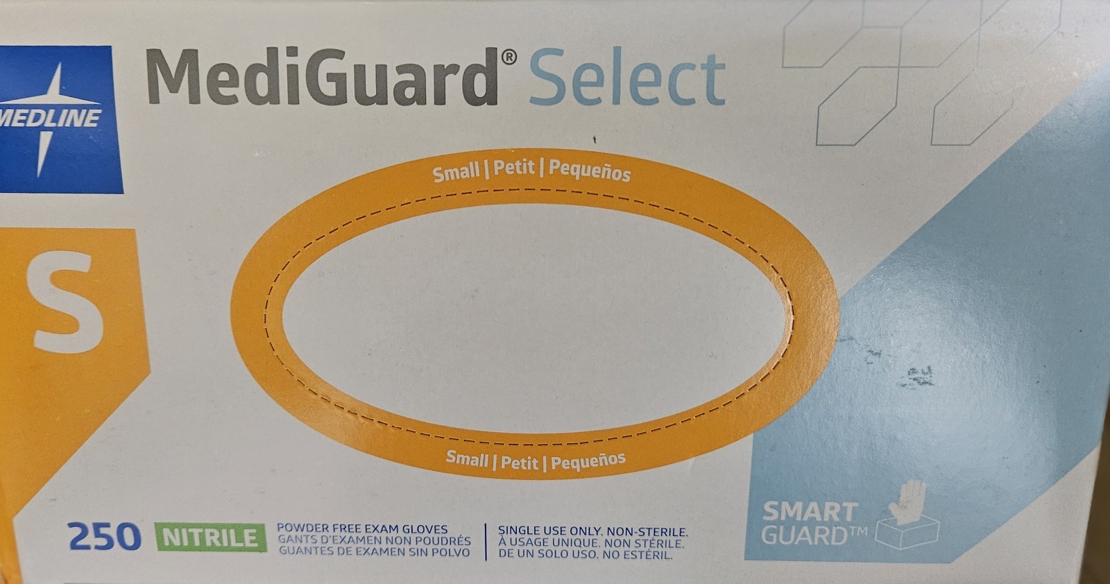 Nitrile Small Powder-Free Exam Gloves, Medline FitGuard Case of 2500ct (SMALL)