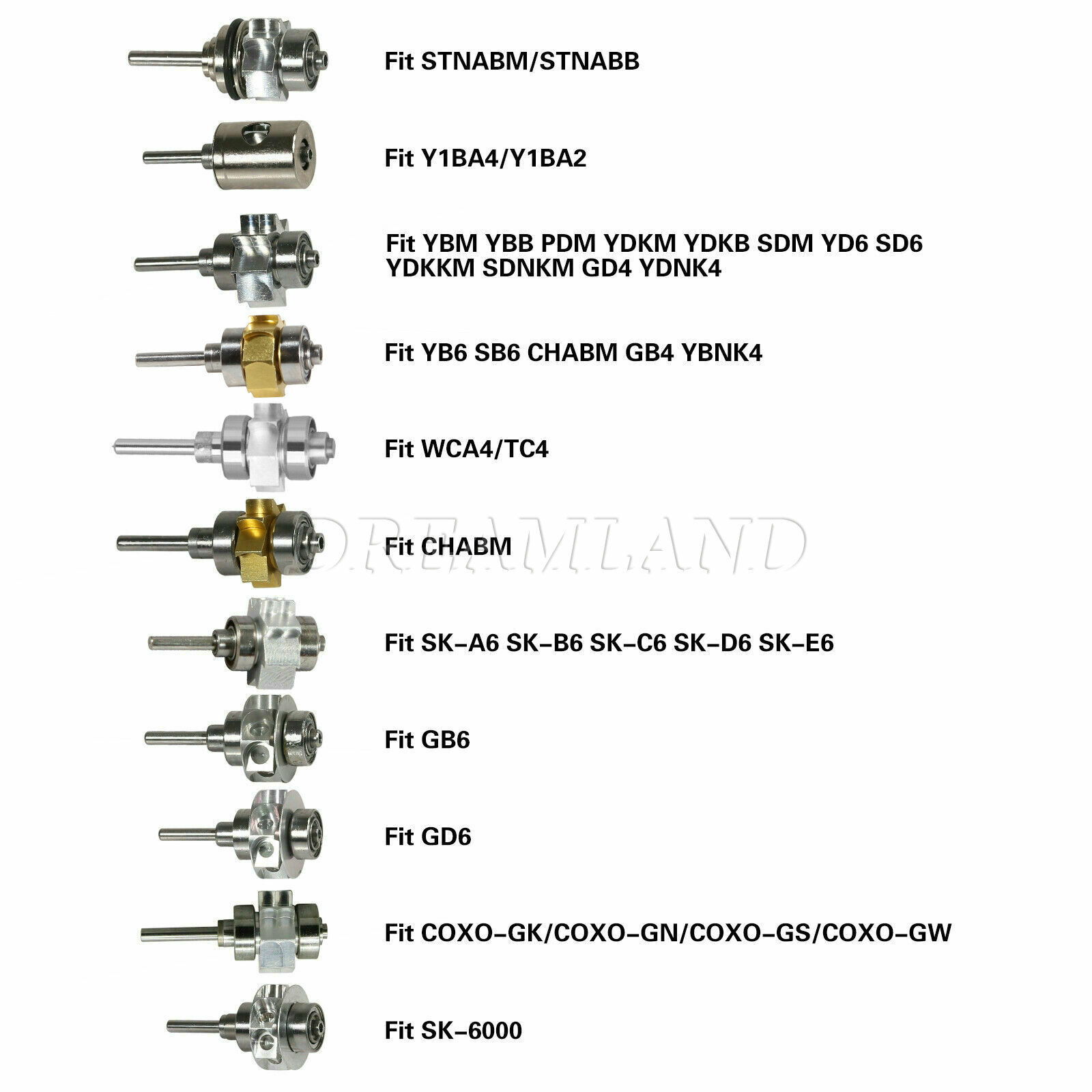 Dental Turbine Cartridge Rotor Fit SANDENT YABANGBANG LED High Speed Handpiece