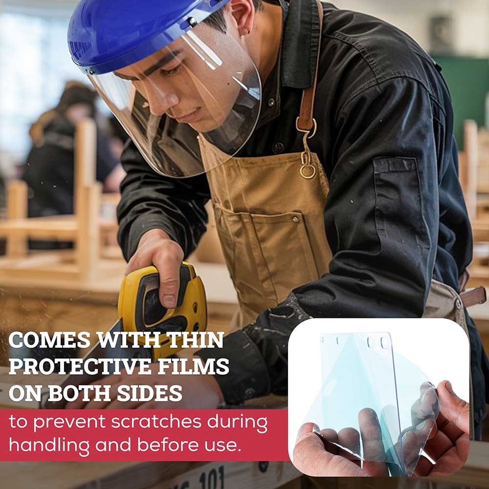 Replacement Clear Face Shields, Polycarbonate Visor for Safety Headgears