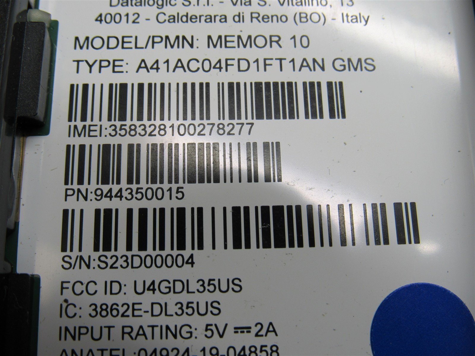 4 LOT Datalogic Memor 10 Mobile Computer 944350015 Android 10 + 9 with Battery