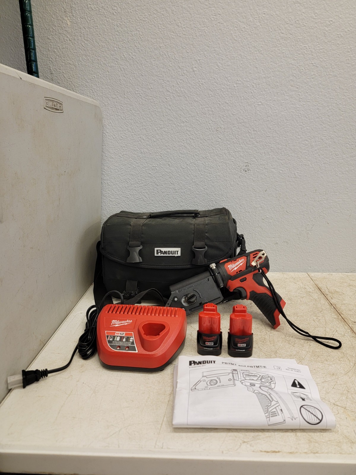 PANDUIT Cordless Cable Tie Tool: Milwaukee M12, 0.63 in Max.