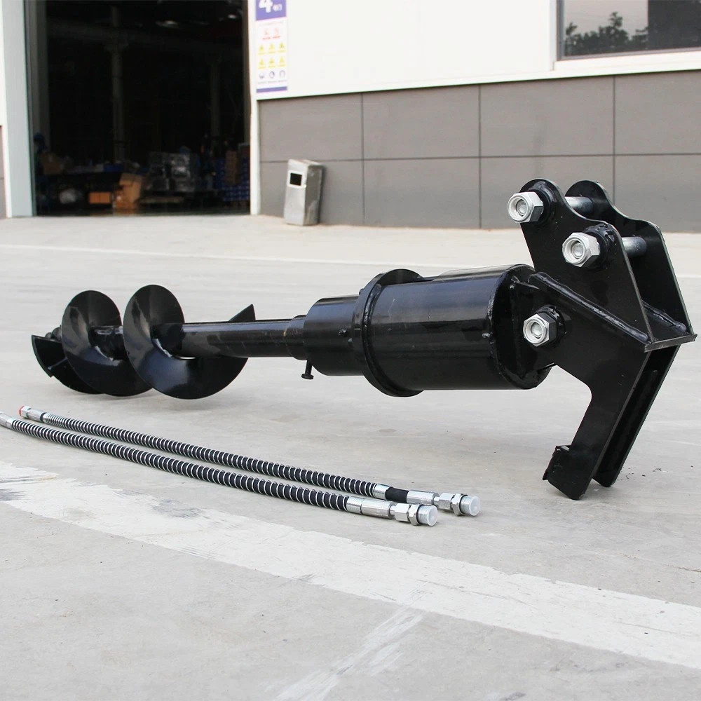 Mini Excavator Attachment Hydraulic 200mm Auger Drill with 30mm Pin FREE SHIP