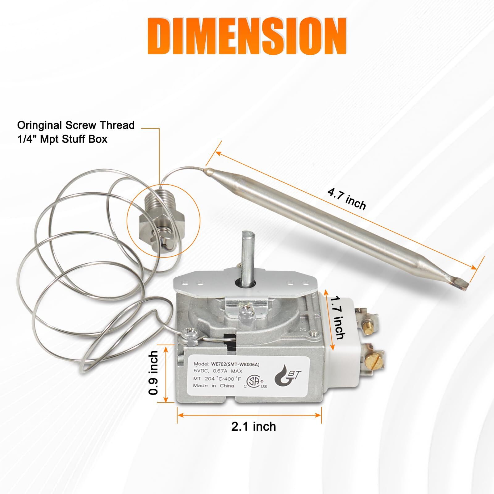 Fryer Thermostat Pitco 60125401, Imperial 1175, American Range 11113, RX-1-36